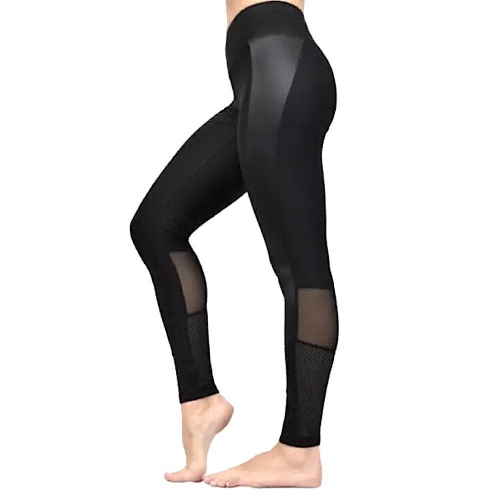 Central Park Mesh Moto Leggings Black Medium M Like New
